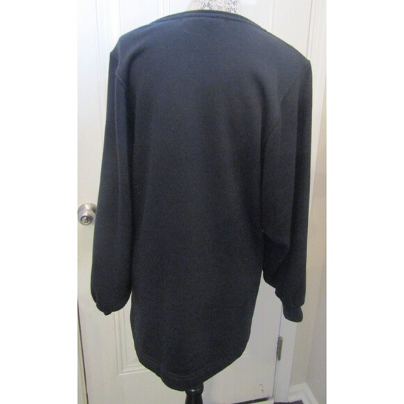 FP Beach Free People Black Tunic Sweatshirt Dress Side Pockets Over Sized Sz SP - Picture 4 of 7